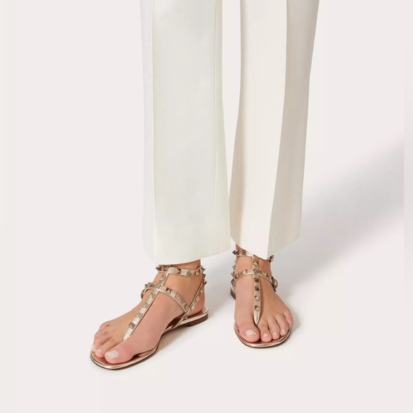 Valentino Garavani Metallic Rockstud sandals Size 38 - Picture 6 of 6